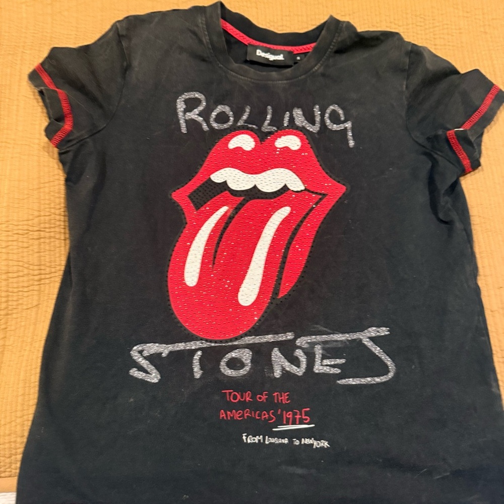 Desigual designer Black and Red Rolling Stones high end tee